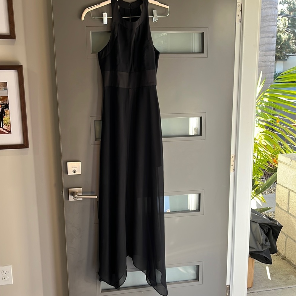 Elegant black BCBG dress! Gorgeous back and sheer bottom!